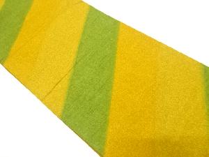 手織り紬　斜め縞にのり散らし模様　全通袋帯